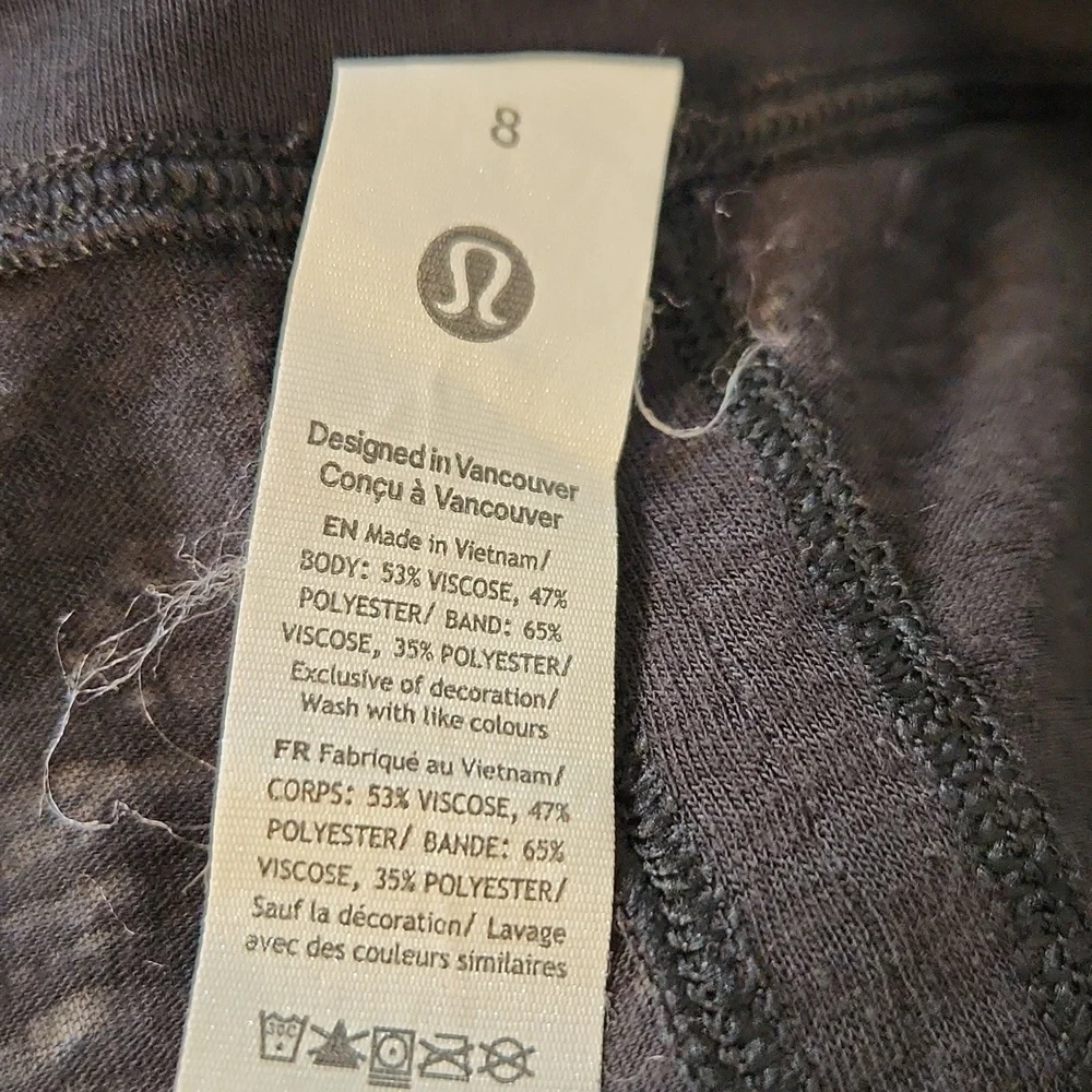 lululemon athletica Black Cropped In Sequence Boxy Tie Front Top Women's Size 8